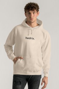 Hoodie in Ecru Color with Lowercase Hedrix Print