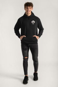 Hoodie in Black Color with No Guts No Glory Print