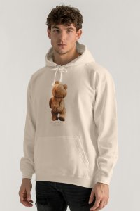 Hoodie in Ecru Color with Teddys Opinion Print