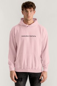 Hoodie in Pink Color with Hakuna Matata Print