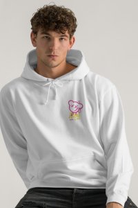 Hoodie in White Color with Love Positive Print