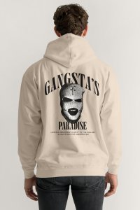 Hoodie in Ecru Color with Gangstas Paradise Print