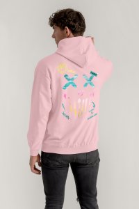 Hoodie in Pink Color with Rebel Smiley Print