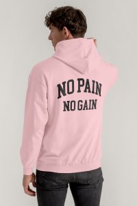 Hoodie in Pink Color with No Pain No Gain Print
