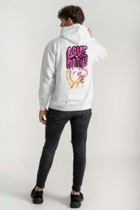 Hoodie in White Color with Love Positive Print