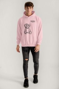 Hoodie in Pink Color with Vanity Teddy Print