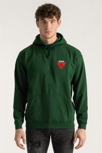 Hoodie in Green Color with Bulls Eye Print