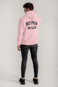 Hoodie in Pink Color with No Pain No Gain Print