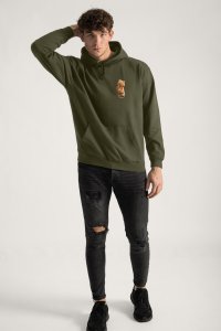 Hoodie in Khaki Color with Everyones Got An Opinion Print