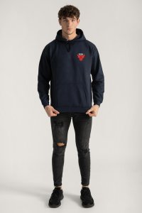 Hoodie in Blue Color with Bulls Eye Print