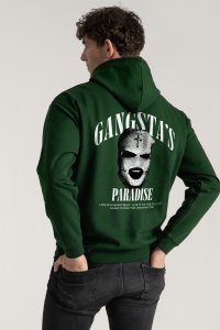 Hoodie in Green Color with Gangstas Paradise Print