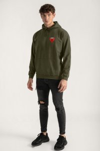 Hoodie in Khaki Color with Bulls Eye Print