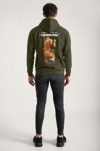 Hoodie in Khaki Color with Everyones Got An Opinion Print