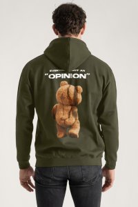 Hoodie in Khaki Color with Everyones Got An Opinion Print