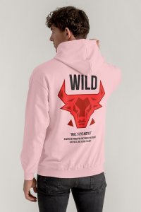 Hoodie in Pink Color with Bulls Eye Print