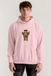 Hoodie in Pink Color with Rich Flex Teddy Print