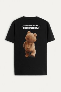 T-Shirt in Black color with Teddys Opinion Print