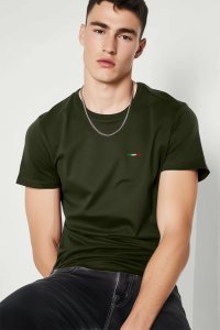 T-Shirt in Khaki color with Italian Stripe Print
