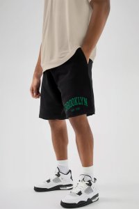 Shorts in Black color with Brooklyn New York stamp
