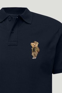 Polo Shirt Slim Fit in Blue Color with Rich Teddy stamp