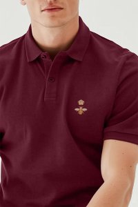 Polo Shirt Slim Fit in Bordeaux Color with Bee King stamp