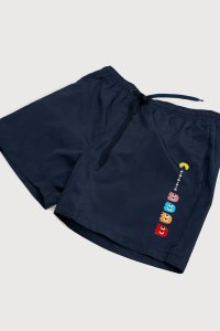 Swimming Shorts in Blue Color with Retro Gaming Print