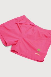 Swimming Shorts in Pink Color with Palm Island Print