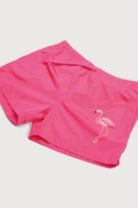 Swimming Shorts in Pink Color with Mad Flamingo Print