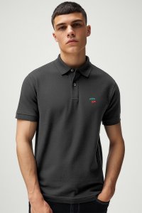 Polo Shirt Slim Fit in Iron Grey Color with Cherry stamp