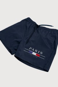 Swimming Shorts in Blue Color with Paris La Vie Print