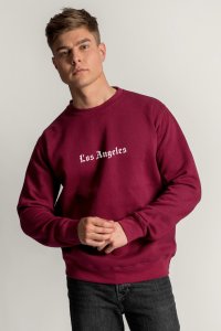 Sweatshirt in Bordeaux Color with LA Rules Print