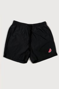 Swimming Shorts in Black Color with Watermelon Minimal Print