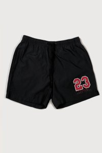 Swimming Shorts in Black Color with Chicago Make It Fly Print