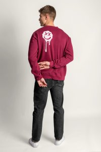 Sweatshirt in Bordeaux Color with Slime Smiley Print