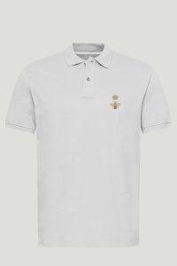 Polo Shirt Slim Fit in White Color with Bee King stamp