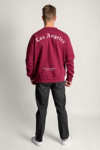 Sweatshirt in Bordeaux Color with LA Rules Print