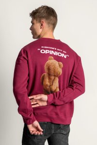 Sweatshirt in Bordeaux Color with Everyones Got An Opinion Print