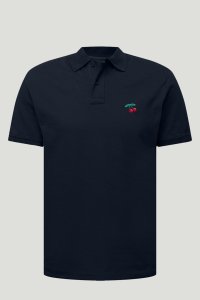 Polo Shirt Slim Fit in Blue Color with Cherry stamp