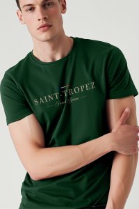 T-Shirt in Green color with Saint Tropez Riviera Print