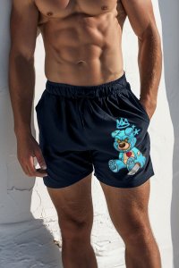Swimming Shorts in Blue Color with Madness Rich Print