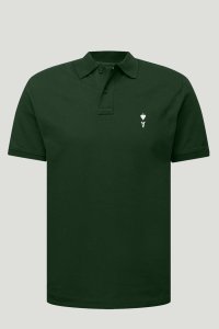Polo Shirt Slim Fit in Green Color with Ace Reversed stamp