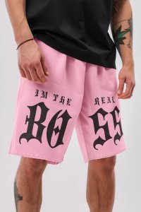 Shorts in Pink color with I Am The Real Boss stamp