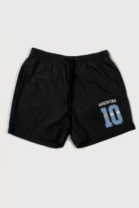 Swimming Shorts in Black Color with Hand Of God 10 Print