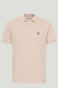 Polo Shirt Slim Fit in Pink Color with Cherry stamp