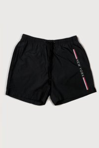 Swimming Shorts in Black Color with New York Stripe Print