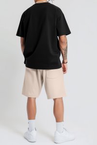 Shorts in Ecru color with I Am The Real Boss stamp