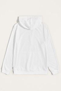 Hoodie in White Color with Teddys Opinion Print