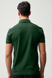 Polo Shirt Slim Fit in Green Color with French Stripe stamp