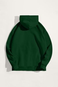 Hoodie in Green Color with Teddys Opinion Print