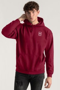 Hoodie in Bordeaux Color with Hedrix Athletic Dept Print